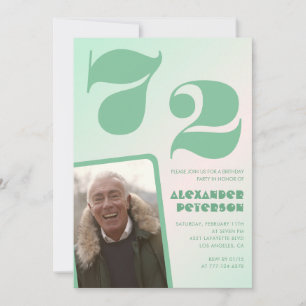 Groene verloop 72ste verjaardagsuitnodigingen Jong Kaart