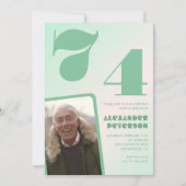 Groene verloop 74e verjaardagsuitnodigingen Mannen Kaart (Voorkant)