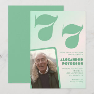 Groene verloop 77ste verjaardagsuitnodigingen Mann Kaart