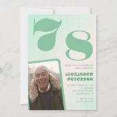 Groene verloop 78ste verjaardagsuitnodigingen mann kaart (Voorkant)