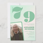 Groene verloop 79e verjaardagsuitnodigingen Mannen Kaart (Voorkant)