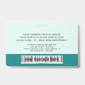 Groene verloop aangepaste foto ID-badge Badge (Achterkant)