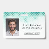 Groene verloop aangepaste foto ID-badge Badge (Voorzijde)