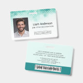 Groene verloop aangepaste foto ID-badge Badge (Voor- en achterkant)