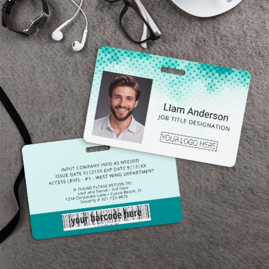 Groene verloop aangepaste foto ID-badge Badge