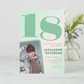Groene verloop uitnodigingen voor 18e verjaardag J (Staand voorkant)