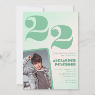 Groene verloop uitnodigingen voor 22ste verjaardag