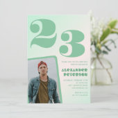 Groene verloop uitnodigingen voor 23ste verjaardag (Staand voorkant)