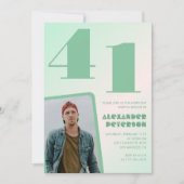 Groene verloop uitnodigingen voor 41ste verjaardag (Voorkant)