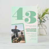 Groene verloop uitnodigingen voor 43ste verjaardag (Staand voorkant)
