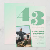 Groene verloop uitnodigingen voor 43ste verjaardag (Voorkant / Achterkant)