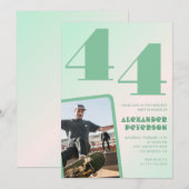 Groene verloop uitnodigingen voor 44ste verjaardag (Voorkant / Achterkant)
