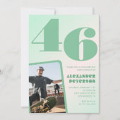 Groene verloop uitnodigingen voor 46ste verjaardag (Voorkant)