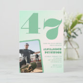 Groene verloop uitnodigingen voor 47ste verjaardag (Staand voorkant)