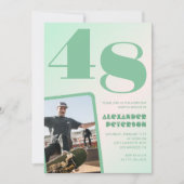 Groene verloop uitnodigingen voor 48ste verjaardag (Voorkant)