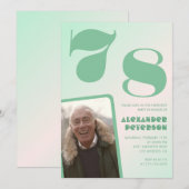 Groene verloop uitnodigingen voor 78ste verjaardag (Voorkant / Achterkant)