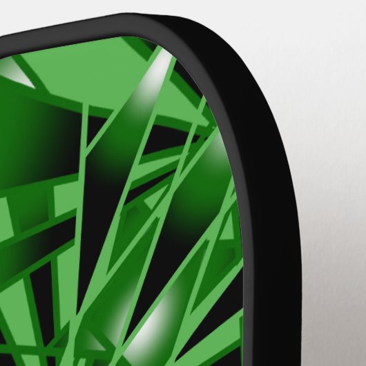 Groene verloopkleur gevulde perspectieftekening pickleball paddle (Links Detail)