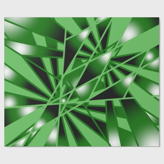 Groene verloopkleur Vulling Kunstperspectieftekeni Cadeaupapier (Vlak)