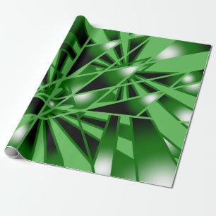 Groene verloopkleur Vulling Kunstperspectieftekeni Cadeaupapier