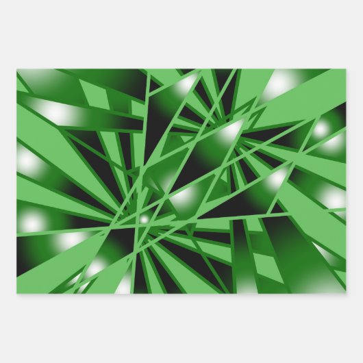 Groene verloopkleur Vulling Kunstperspectieftekeni Inpakpapier Vel (Voorkant 2)