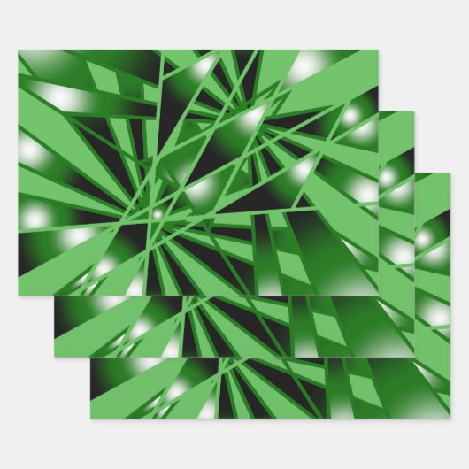 Groene verloopkleur Vulling Kunstperspectieftekeni Inpakpapier Vel (Set)