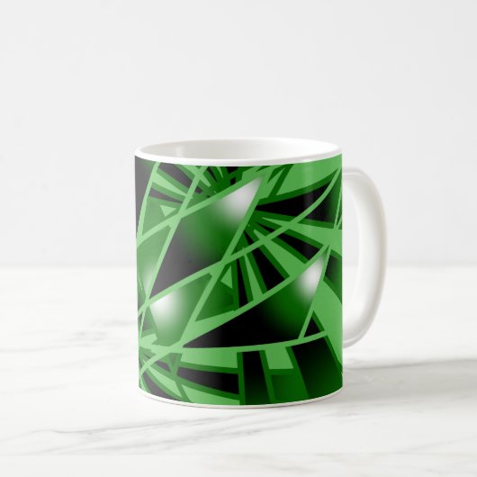 Groene verloopkleur Vulling Kunstperspectieftekeni Koffiemok (Voorkant rechts)