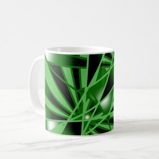 Groene verloopkleur Vulling Kunstperspectieftekeni Koffiemok (Voorkant links)