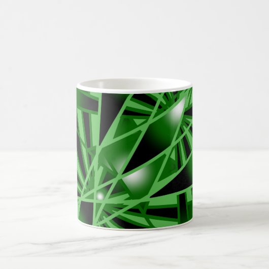 Groene verloopkleur Vulling Kunstperspectieftekeni Koffiemok (Center)