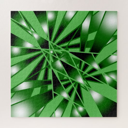 Groene verloopkleur Vulling Kunstperspectieftekeni Legpuzzel (Horizontaal)