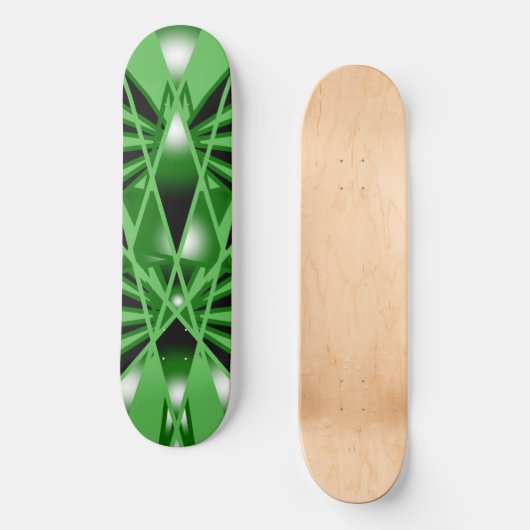 Groene verloopkleur Vulling Kunstperspectieftekeni Persoonlijk Skateboard (Voorkant)