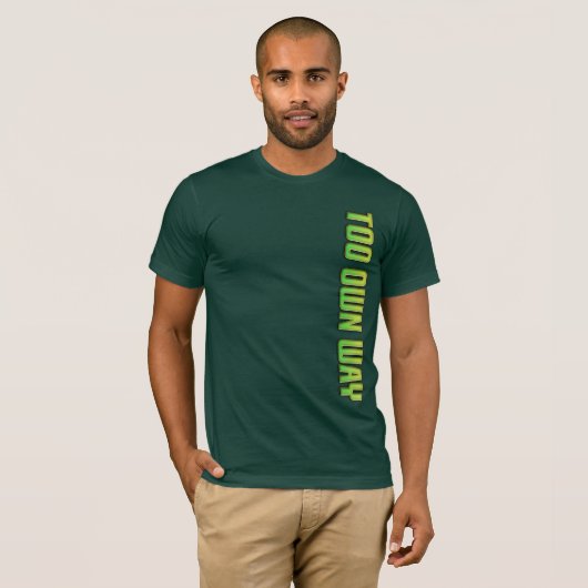 GROENE VERLOOPTEKST OP EIGEN WIJZE T-SHIRT (Voorkant volledig)