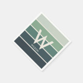 Groene Verlopende Gestreepte Monogram Persoonlijk Servet (Hoek)