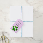 Groene Verlopende Pootafdruk Cadeaulabel (Met Touw)