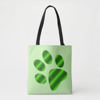 Groene Verlopende Pootafdruk Tote Bag