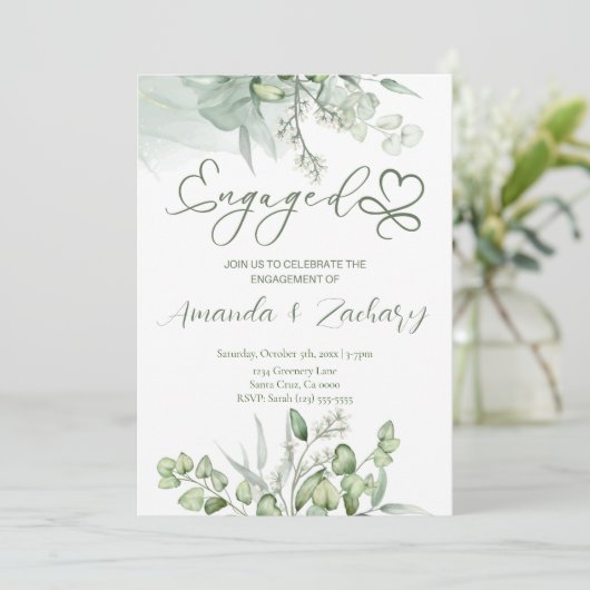 Groene verloving  kaart (Staand voorkant)