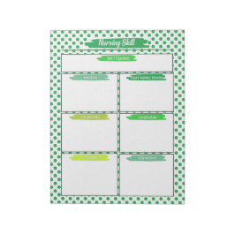 Groene Verpleegkunde Student Skills Sjabloon Notitieblok