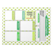 Groene Verpleegkundige Student Medicatie Sjabloon Notitieblok (Voorkant)