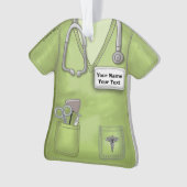 Groene verpleegster medische scrubs ornament (voorkant)