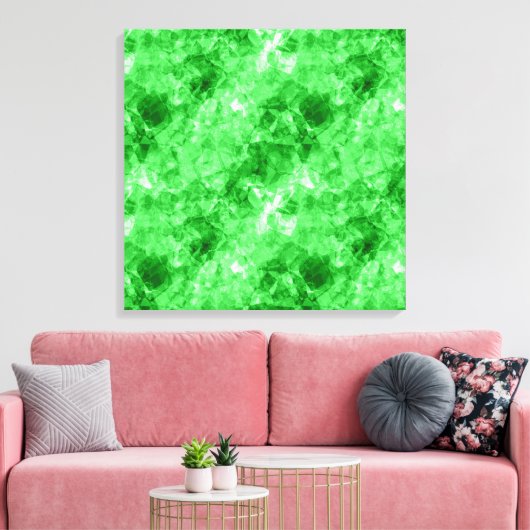 Groene verrukte textuur canvas afdruk (Insitu (Woonkamer))