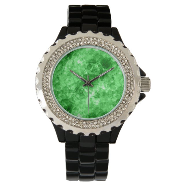 Groene verrukte textuur horloge (Voorkant)