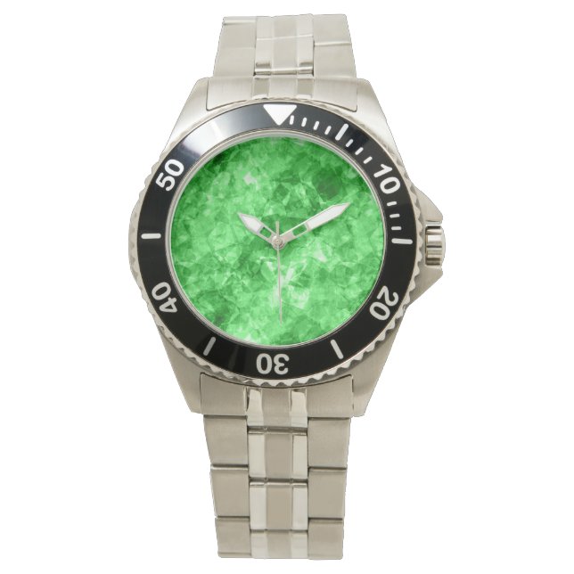 Groene verrukte textuur horloge (Voorkant)