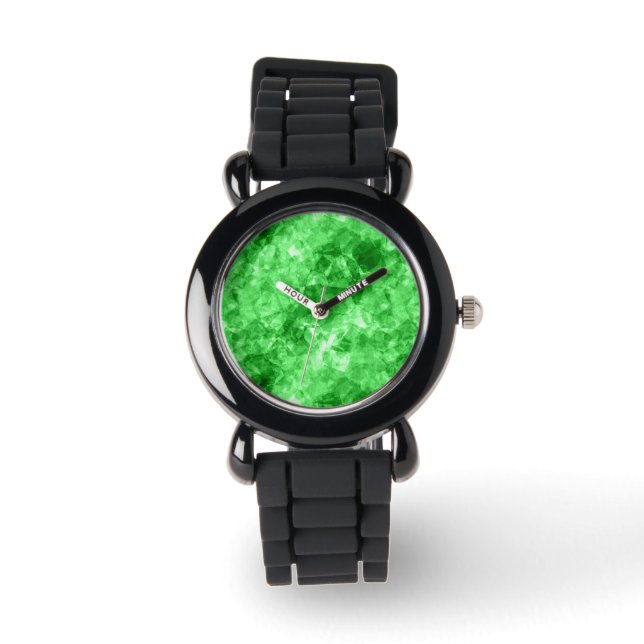 Groene verrukte textuur horloge (Voorkant)