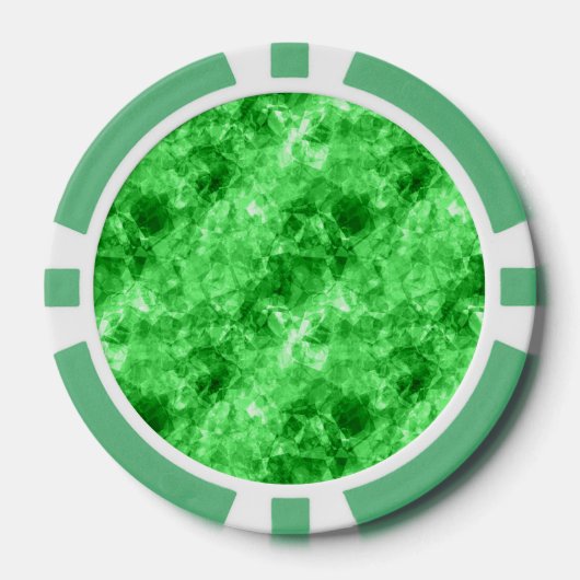 Groene verrukte textuur poker chips (Voorkant)