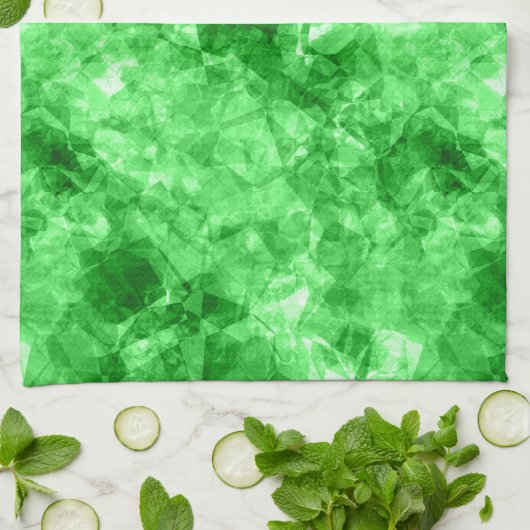 Groene verrukte textuur theedoek (Gevouwen)