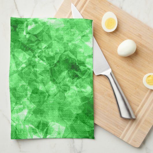 Groene verrukte textuur theedoek (Quarter Fold)