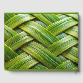 Groene Verse Bamboe Weave Persoonlijke Tekst Gastenboek (Achterkant)