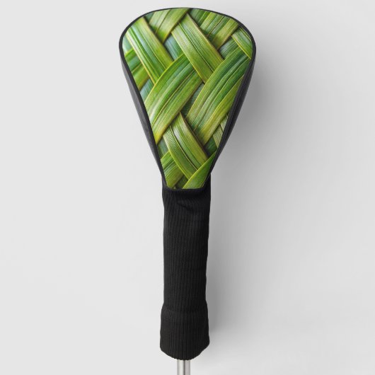 Groene verse bamboevlechting golfheadcover (Voorkant)