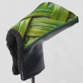 Groene verse bamboevlechting golfheadcover (3/4 voorkant)