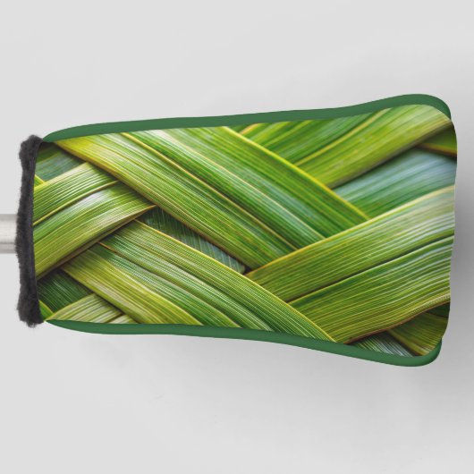 Groene verse bamboevlechting golfheadcover (Voorkant)