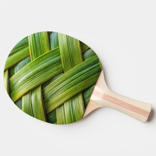 Groene verse bamboevlechting tafeltennisbatje (Zijkant)
